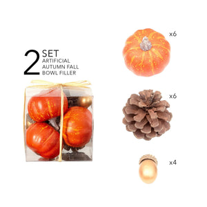 8-pc Artificial Autumn Harvest Assorted Fall Pumpkin Decor - Set of 2