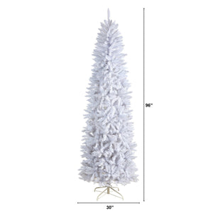 8’ Slim White Artificial Christmas Tree with 1348 Bendable Branches