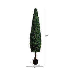 8’ UV Resistant Artificial Boxwood Topiary  Cone Tree (Indoor/Outdoor)