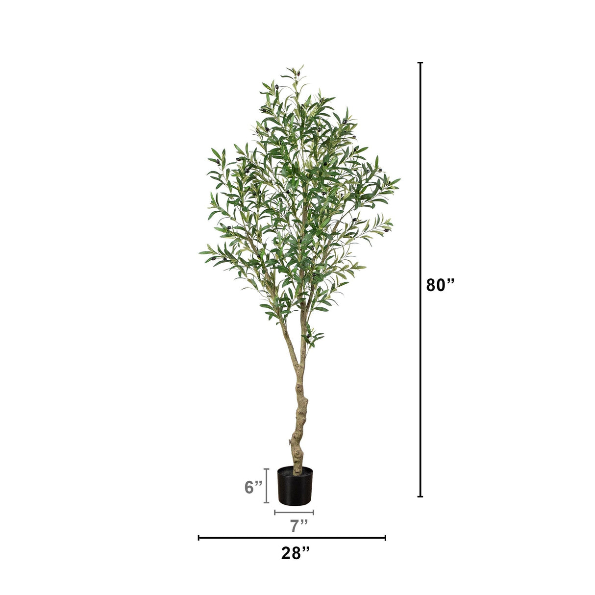 7' Artificial Airy Olive tree