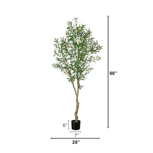 7' Artificial Airy Olive tree