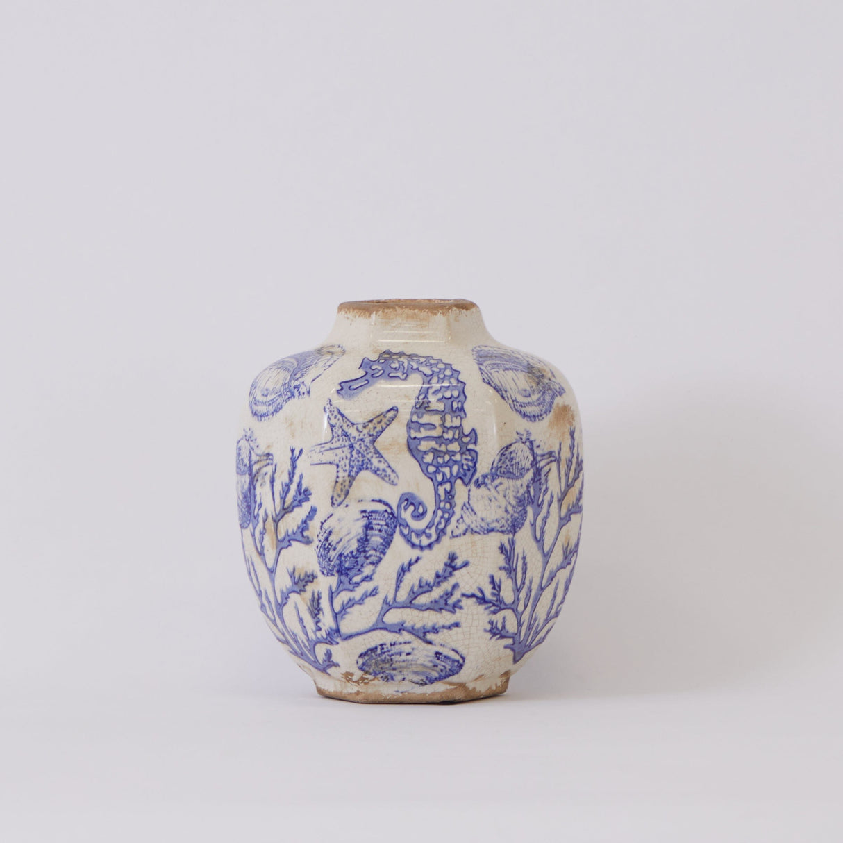 8.5” Nautical Ceramic Decorative Vase