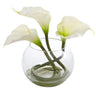 9’’ Calla Lily Artificial Arrangement in Rounded Glass Vase