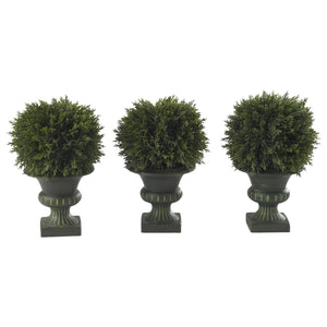 9" Cedar Ball Topiary (Set of 3)"