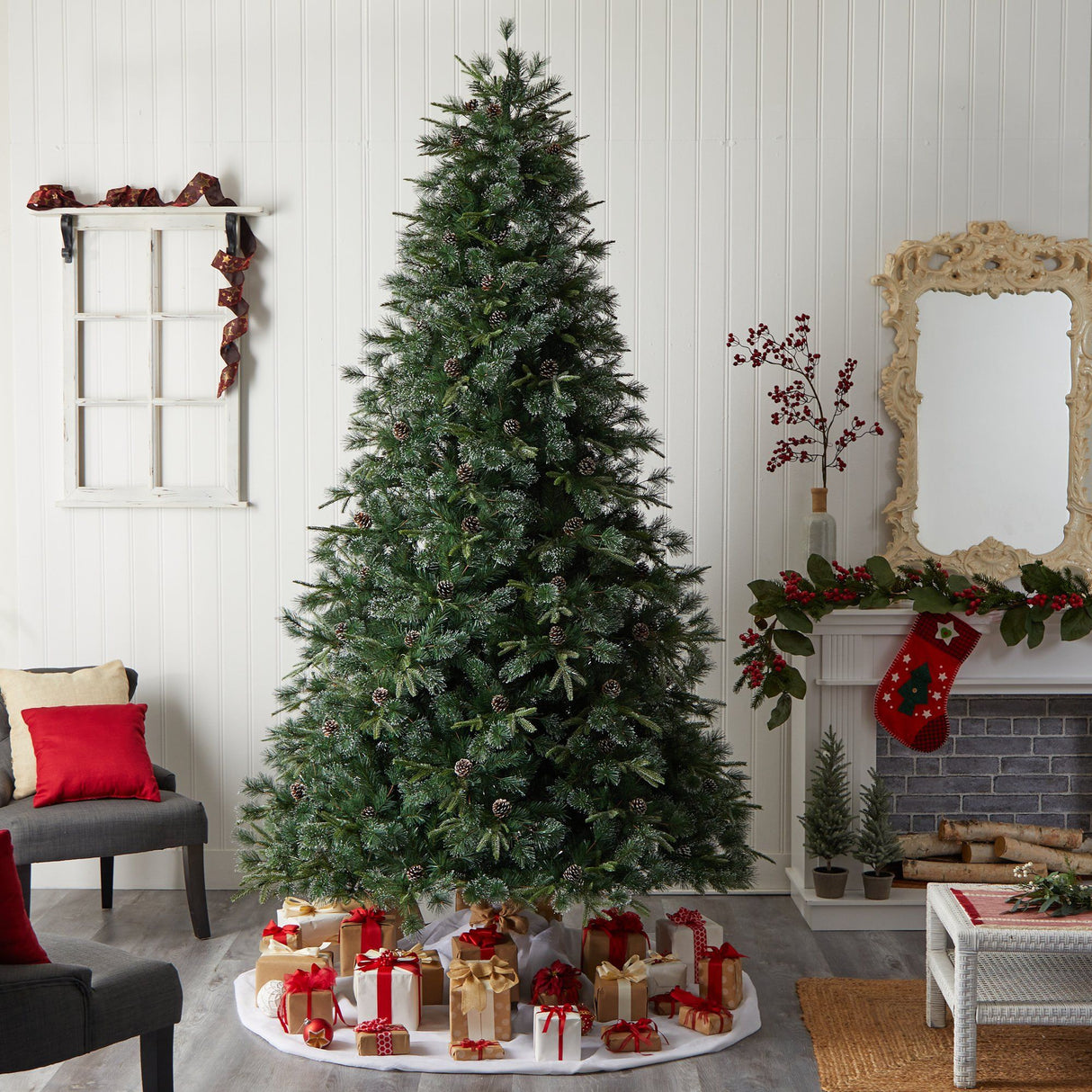 9’ Snowed Tipped Clermont Pine Artificial Christmas Tree