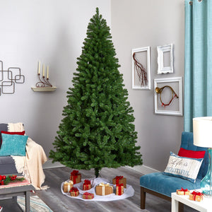 9’ Virginia Fir Artificial Christmas Tree with 600 Clear Lights and 1453 Bendable Branches