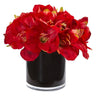 Amaryllis Artificial Arrangement in Glossy Cylinder