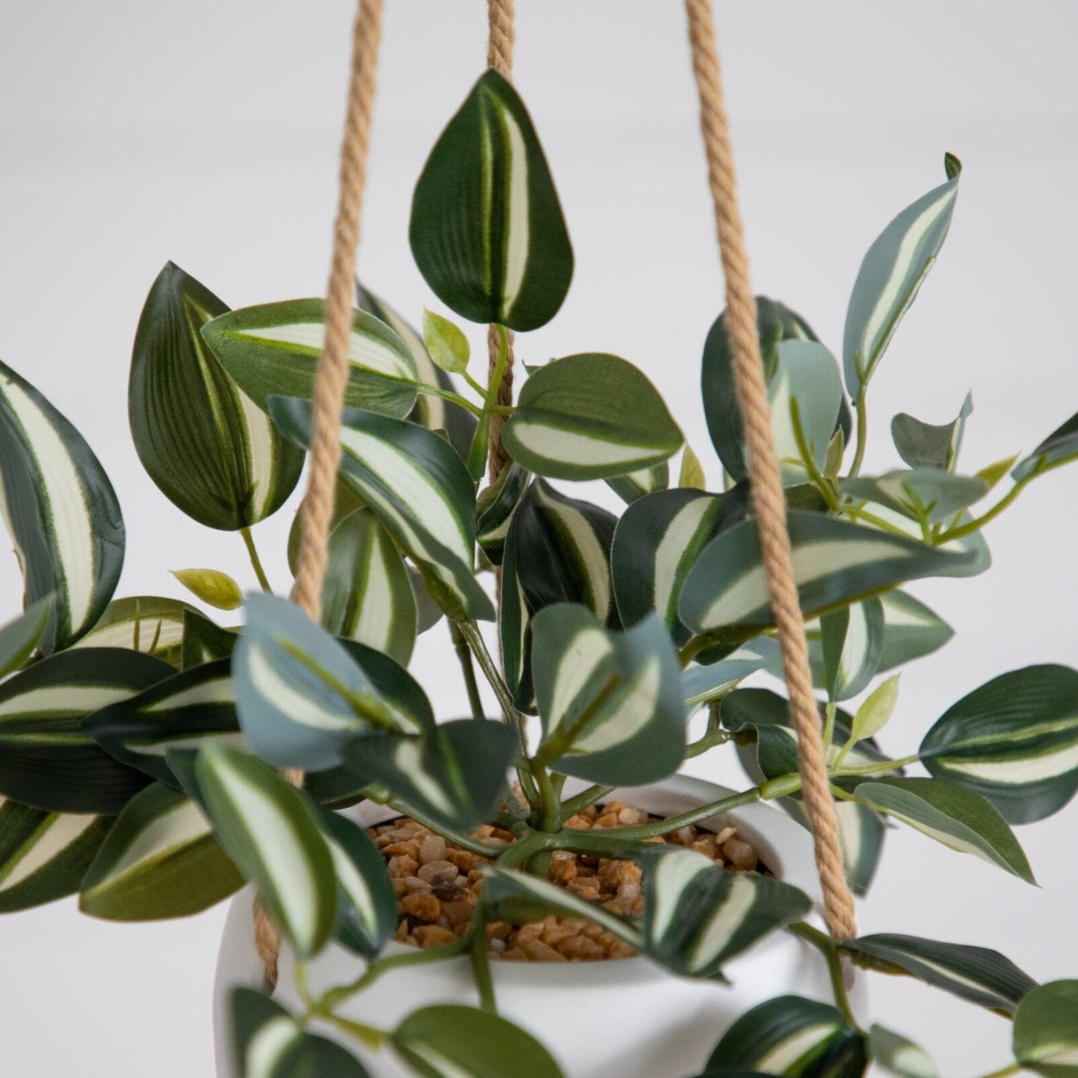 Artificial Wandering Jew & String of Hearts Hanging Plant - Set of 2