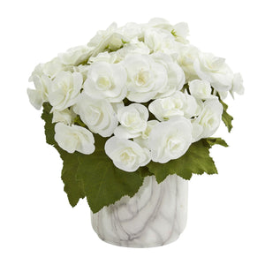 Artificial Begonia Arrangement in Vase