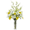 Calla, Lily and Cherry Blossom Artificial Arrangement