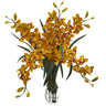 Cymbidium Orchid Artificial Arrangement in Glass Vase