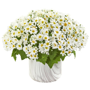 Daisy Artificial Arrangement in Marble Finished Vase