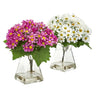 Daisy Artificial Arrangement in Vase (Set of 2)