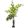 Dendrobium Tropical Orchid Artificial Arrangement in Vase