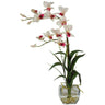 Dendrobium w/Glass Vase Silk Flower Arrangement