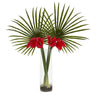 Fan Palm and Calla Lily Artificial Arrangement