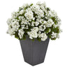 Geranium Artificial Plant in Slate Planter UV Resistant (Indoor/Outdoor)