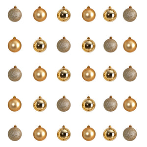 Holiday Christmas 30 Count 2.5” Shatterproof Ornament Set with Re-Useable Storage Container