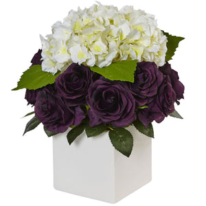 Hydrangea and Rose Cube