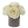 Large Rose Artificial Arrangement in Gray Vase