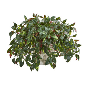Mini Melon Artificial Plant in Weathered Planter UV Resistant (Indoor/Outdoor)