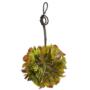 Mixed Succulent Wreath & Spheres (Set of 3)