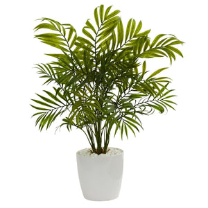 Palms in White Planter Artificial Plant (Set of 2)