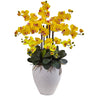 Silk Phalaenopsis Orchid with White Planter