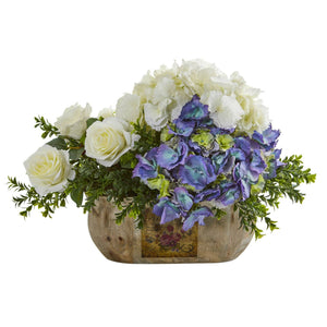 Rose and Hydrangea Artificial Arrangement