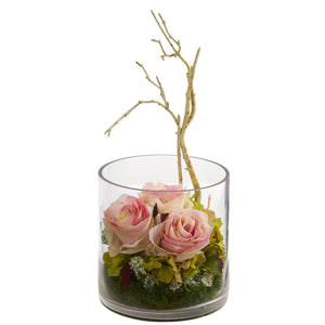 Roses & Hydrangeas Artificial Arrangement