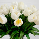 Signature Collection 24” Tulip Artificial Arrangement in Glass Vase
