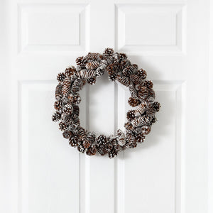 Snowy Pine Cone Wreath