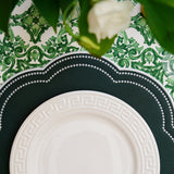 NURTURE DARK GREEN SCALLOPED FAUX LEATHER PLACEMAT
