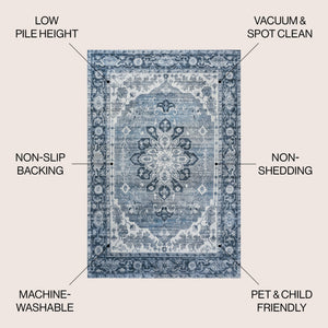 Asa Ornate Medallion Machine - Washable Area Rug - Tuesday Morning - Area Rugs