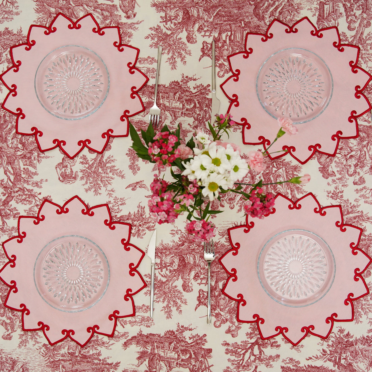 Ashbury Pink Crown Fabric Placemat