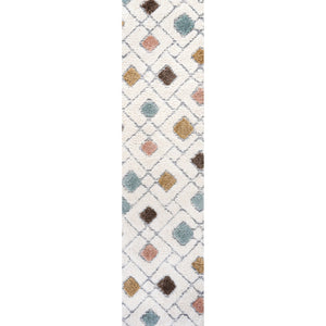 Astrid Retro Trellis High - Low Runner Rug - Tuesday Morning - Runner Rugs