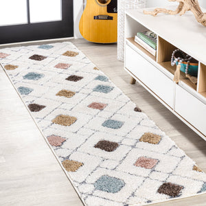 Astrid Retro Trellis High - Low Runner Rug - Tuesday Morning - Runner Rugs
