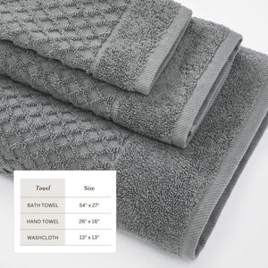 Cotton Diamond Waffle Weave Bath Towel Set - Grayson Collection
