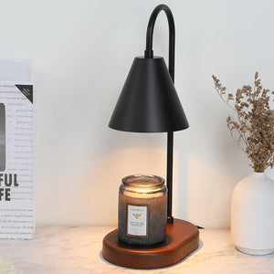 Candle Warmer Lamp with Dimmer Wooden Base Electric Candle Heater