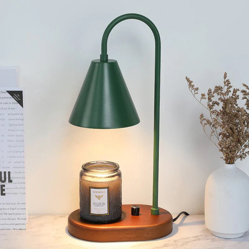 Candle Warmer Lamp with Dimmer Wooden Base Electric Candle Heater