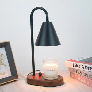 Candle Warmer Lamp with Dimmer Wooden Base Electric Candle Heater