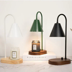 Candle Warmer Lamp with Dimmer Wooden Base Electric Candle Heater