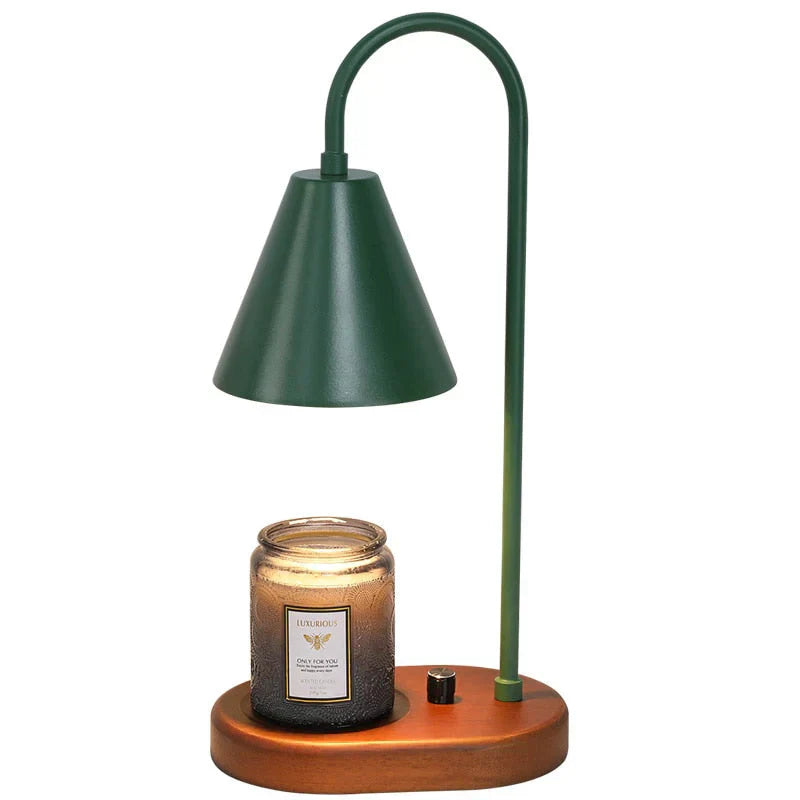 Candle Warmer Lamp with Dimmer Wooden Base Electric Candle Heater
