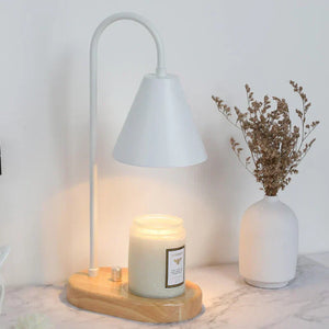 Candle Warmer Lamp with Dimmer Wooden Base Electric Candle Heater