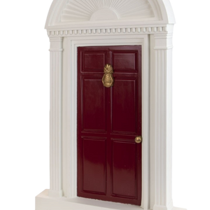 Red Door with Pineapple Door Knocker