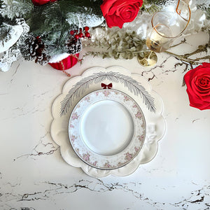 AURA WHITE ROUND FAUX LEATHER PLACEMAT (Set Of 4)