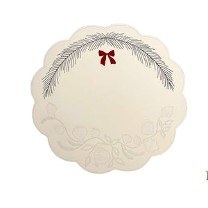 AURA WHITE ROUND FAUX LEATHER PLACEMAT (Set Of 4)