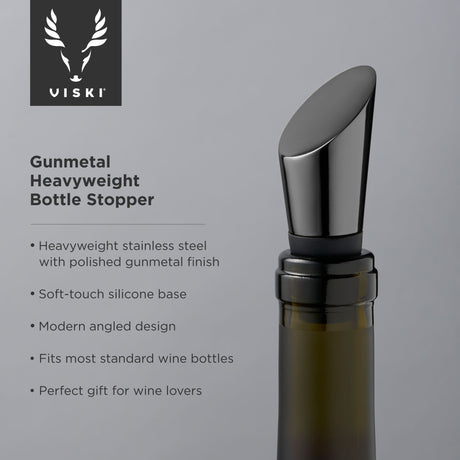 Gunmetal heavyweight bottle stopper by viski®