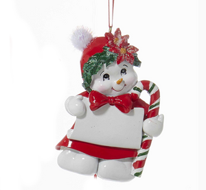 Snow Kid Ornament - Girl - Floral Hat