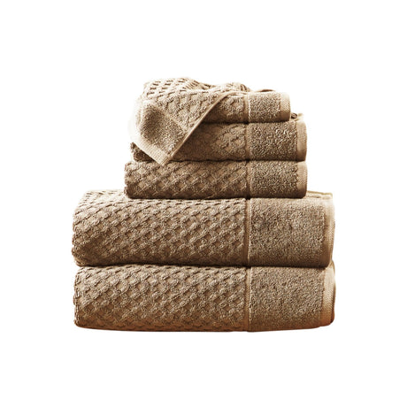 Cotton diamond waffle weave bath towel set - grayson collection